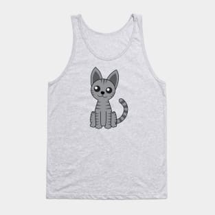 Grey Striped Cat Tank Top